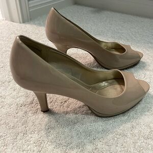 Elegant Nude Peep-Toe Heels